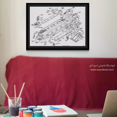 طرح آینده خاص – تابلو طرح اختراعات - سفارش تابلو مهندسی برای هدیه تولد - اسپو دکور
