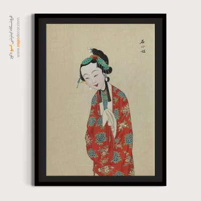 خرید تابلو بوم - بانوی سرخ – تابلو شخصیتهای اپرای پکن - اسپو دکور