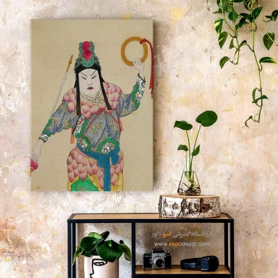 تابلو برای هدیه - قهرمان سرخ – تابلو شخصیتهای اپرای پکن - اسپو دکور