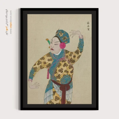 خرید تابلو فانتزی - شعله‌های آتشین – تابلو شخصیتهای اپرای پکن - اسپو دکور