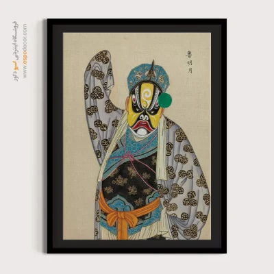 خرید تابلو دیواری هنری - نبض آتش – تابلو شخصیتهای اپرای پکن - اسپو دکور