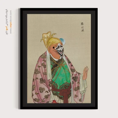 تابلو دکوراتیو شخصیت‌های چینی - شعله‌های باد – تابلو شخصیتهای اپرای پکن - اسپو دکور