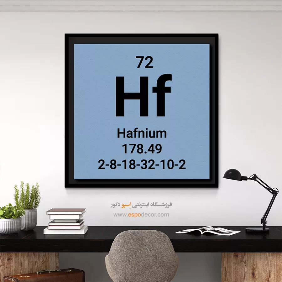 Hafnium – تابلو عناصر جدول تناوبی - اسپو دکور