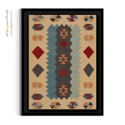 خرید تابلو با رنگ گرم - تهمتن – تابلو گلیم ایرانی - اسپو دکور