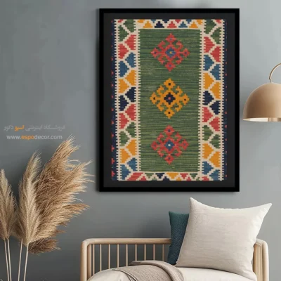 خرید تابلوهای گلیم برای کلکسیون - رستم – تابلو گلیم ایرانی - اسپو دکور