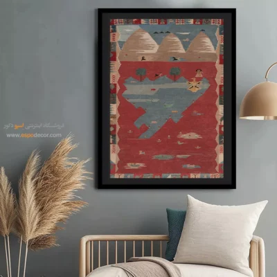 تابلو مینیمالیستی - پرهون – تابلو گلیم ایرانی - اسپو دکور