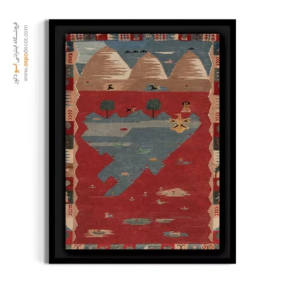 تابلو مینیمالیستی - پرهون – تابلو گلیم ایرانی - اسپو دکور