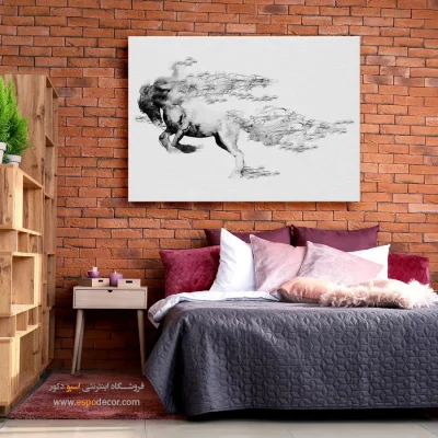 خرید تابلو خط زیبا - اسب – تابلو تایپوگرافی فارسی - اسپو دکور