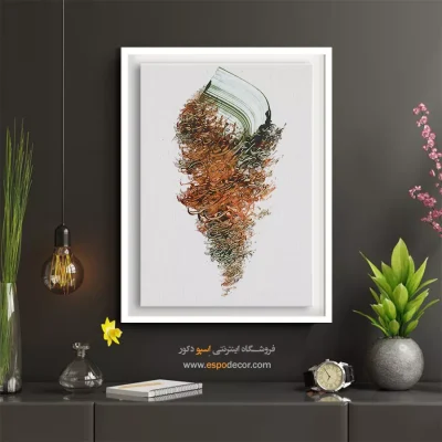 خرید تابلو خط - نقطه بسم الله – تابلو تایپوگرافی فارسی - اسپو دکور