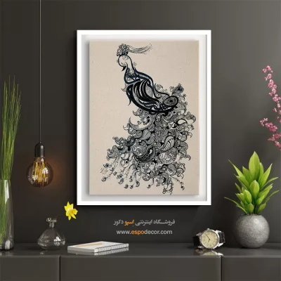 خرید تابلو خوشنویسی مرغ حق