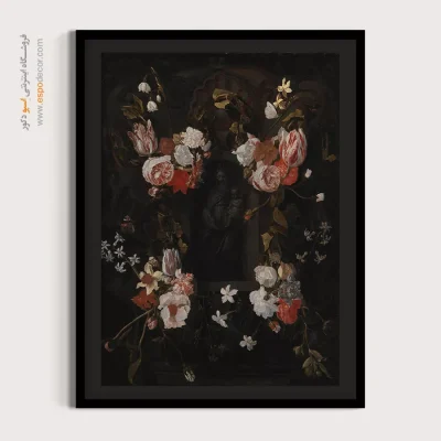 خرید تابلو روبنس - طاقچه گلدار با مجسمه مدونا – تابلو نقاشی پیتر پل روبنس - اسپو دکور