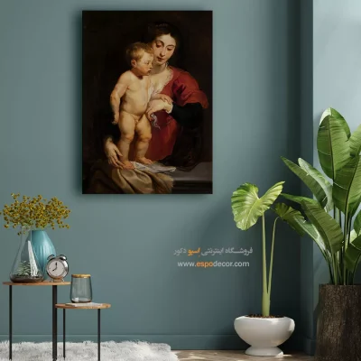 تابلو دکوراسیون لوکس - مدونا و کودک – تابلو نقاشی پیتر پل روبنس - اسپو دکور