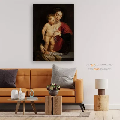 تابلو دکوراسیون لوکس - مدونا و کودک – تابلو نقاشی پیتر پل روبنس - اسپو دکور