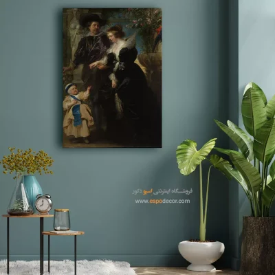 تابلو هنری لاکچری - روبنس و هلنا و پسرشان فرانس – تابلو نقاشی پیتر پل روبنس - اسپو دکور