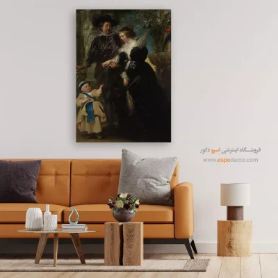 تابلو هنری لاکچری - روبنس و هلنا و پسرشان فرانس – تابلو نقاشی پیتر پل روبنس - اسپو دکور