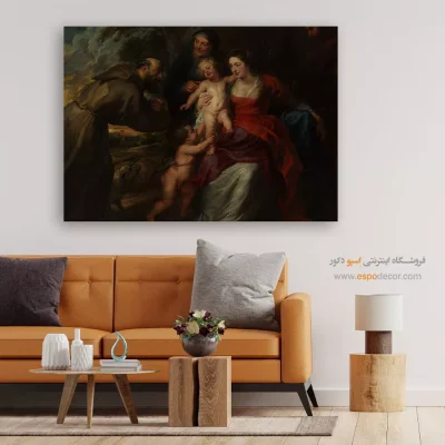 تابلو نقاشی برای خانه با سقف بلند - خانواده مقدس با قدیس فرانسیس – تابلو نقاشی پیتر پل روبنس - اسپو دکور