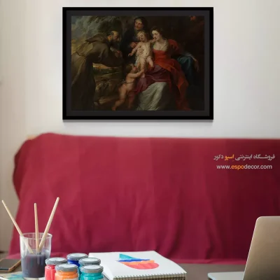 تابلو نقاشی برای خانه با سقف بلند - خانواده مقدس با قدیس فرانسیس – تابلو نقاشی پیتر پل روبنس - اسپو دکور