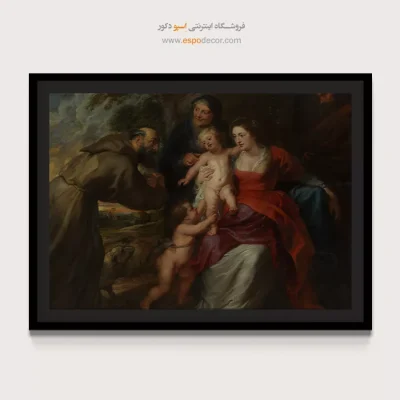 تابلو نقاشی برای خانه با سقف بلند - خانواده مقدس با قدیس فرانسیس – تابلو نقاشی پیتر پل روبنس - اسپو دکور
