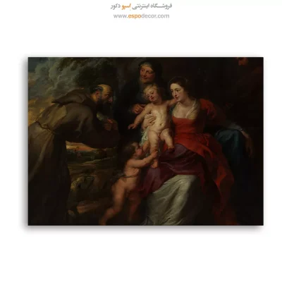 تابلو نقاشی برای خانه با سقف بلند - خانواده مقدس با قدیس فرانسیس – تابلو نقاشی پیتر پل روبنس - اسپو دکور