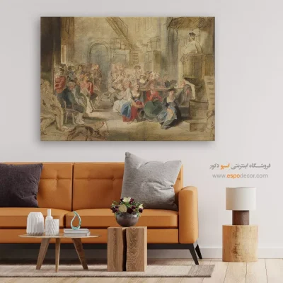 تابلو نقاشی کمیاب کلاسیک - موعظه‌ای در کلیسای یک روستا – تابلو نقاشی پیتر پل روبنس - اسپو دکور