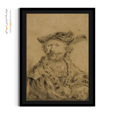 تابلو رامبراند - رامبراند با کلاه پردار – تابلو نقاشی رامبراند - اسپو دکور