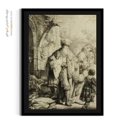 نقاشی رامبراند - اخراج هاجر و اسماعیل توسط ابراهیم – تابلو نقاشی رامبراند - اسپو دکور