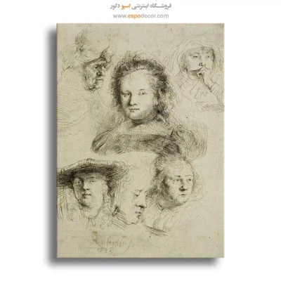 تابلو دکوراتیو - اسکیس های رئیس ، ساسکیا و دیگران – تابلو نقاشی رامبراند - اسپو دکور