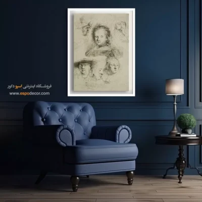 تابلو دکوراتیو - اسکیس های رئیس ، ساسکیا و دیگران – تابلو نقاشی رامبراند - اسپو دکور