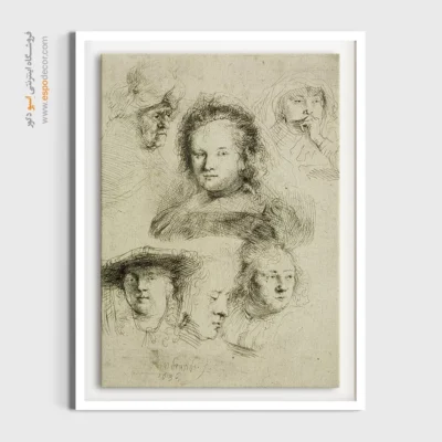 تابلو دکوراتیو - اسکیس های رئیس ، ساسکیا و دیگران – تابلو نقاشی رامبراند - اسپو دکور