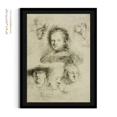 تابلو دکوراتیو - اسکیس های رئیس ، ساسکیا و دیگران – تابلو نقاشی رامبراند - اسپو دکور