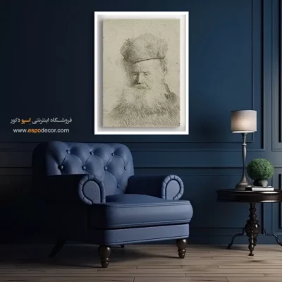 خرید تابلو بوم - پیرمردی با کلاه خز – تابلو نقاشی رامبراند - اسپو دکور