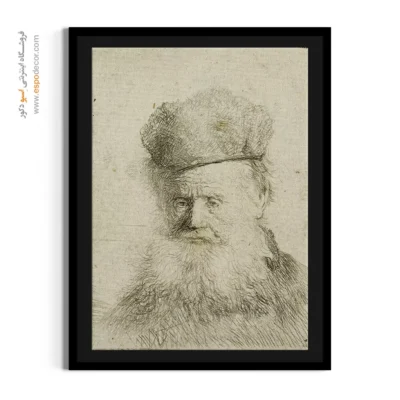 خرید تابلو بوم - پیرمردی با کلاه خز – تابلو نقاشی رامبراند - اسپو دکور
