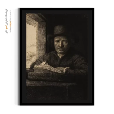 تابلو دیواری - حکاکی پرتره – تابلو نقاشی رامبراند - اسپو دکور