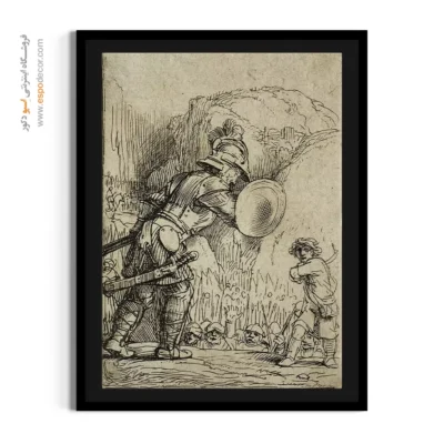 تابلو فیگوراتیو - داوود و جالوت – تابلو نقاشی رامبراند - اسپو دکور