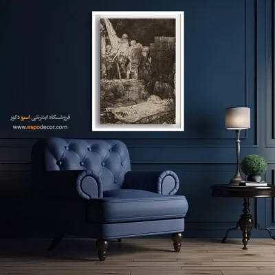 تابلو هنری - پایین آوردن از صلیب با نور مشعل – تابلو نقاشی رامبراند - اسپو دکور