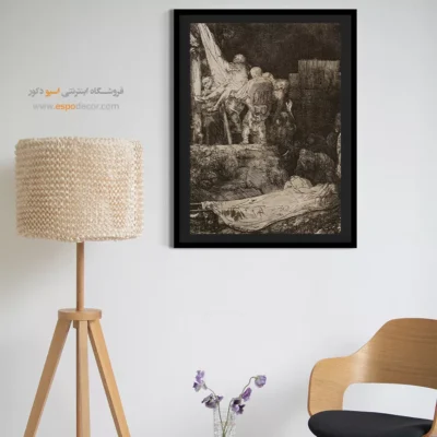 تابلو هنری - پایین آوردن از صلیب با نور مشعل – تابلو نقاشی رامبراند - اسپو دکور