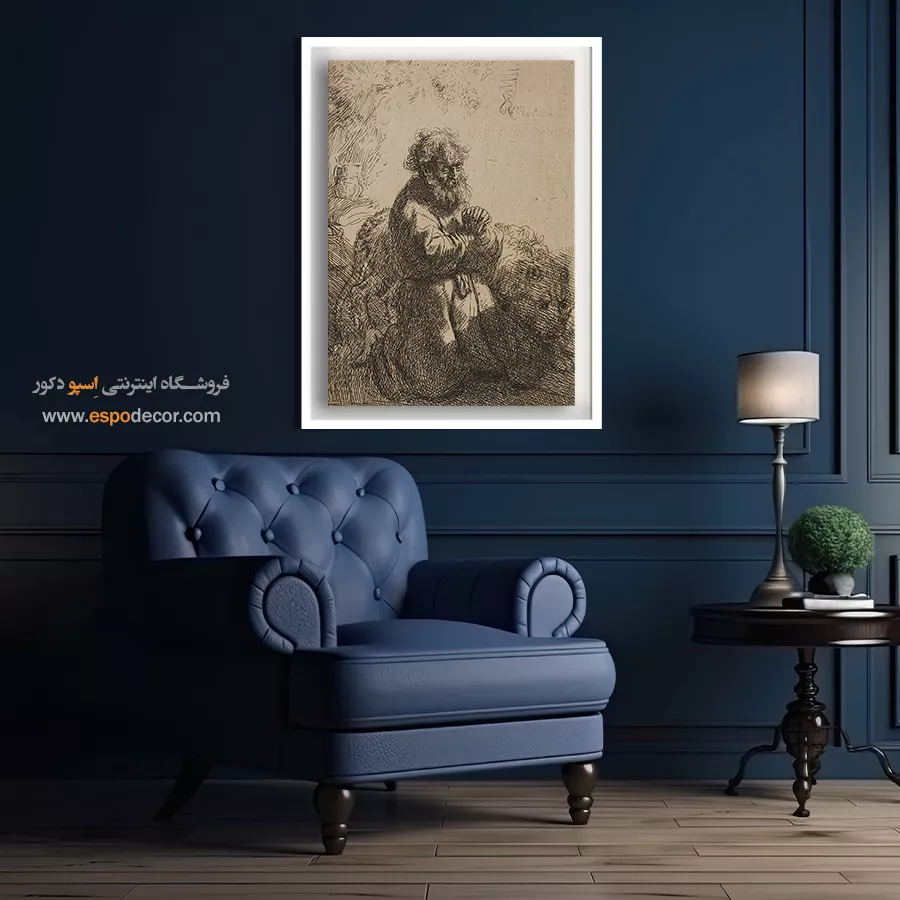 نقاشی استادان بزرگ - سنت جروم در حال دعا – تابلو نقاشی رامبراند - اسپو دکور