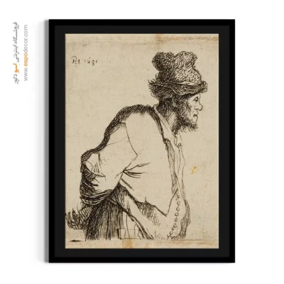 شاهکارهای رامبراند - دهقانی با دستانش در پشت – تابلو نقاشی رامبراند - اسپو دکور