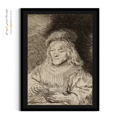 تابلو لاکچری - بازیکن کارت – تابلو نقاشی رامبراند - اسپو دکور