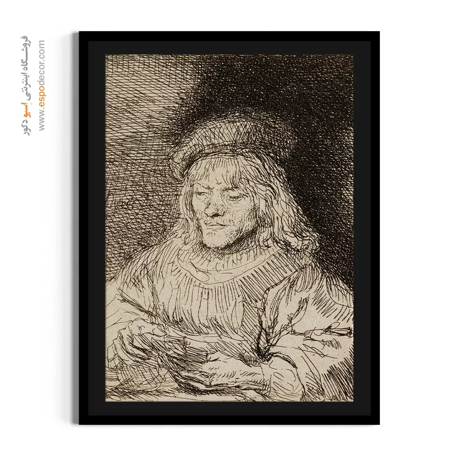 تابلو لاکچری - بازیکن کارت – تابلو نقاشی رامبراند - اسپو دکور