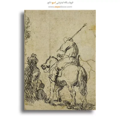 تابلو نقاشی باروک - سرباز عمامه دار سوار بر اسب – تابلو نقاشی رامبراند - اسپو دکور