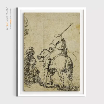 تابلو نقاشی باروک - سرباز عمامه دار سوار بر اسب – تابلو نقاشی رامبراند - اسپو دکور