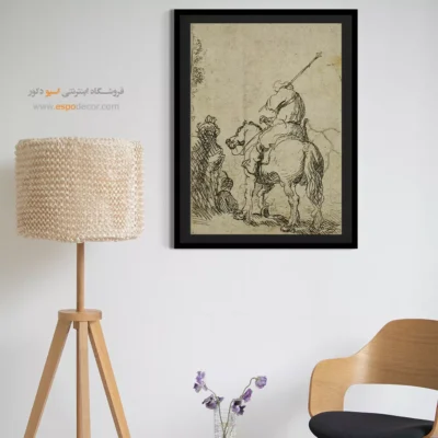 تابلو نقاشی باروک - سرباز عمامه دار سوار بر اسب – تابلو نقاشی رامبراند - اسپو دکور