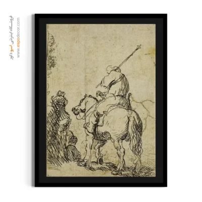 تابلو نقاشی باروک - سرباز عمامه دار سوار بر اسب – تابلو نقاشی رامبراند - اسپو دکور