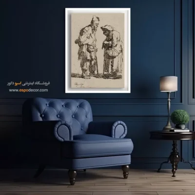 تابلو نئوکلاسیک - گفتگوی مرد و زن گدا – تابلو نقاشی رامبراند - اسپو دکور