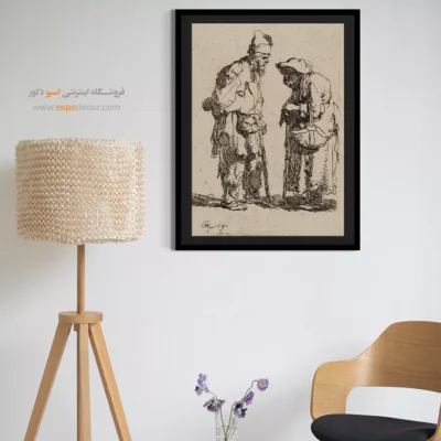 تابلو نئوکلاسیک - گفتگوی مرد و زن گدا – تابلو نقاشی رامبراند - اسپو دکور