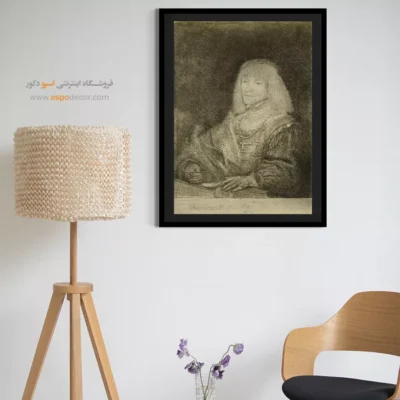 پرتره‌های رامبراند - مردی پشت میز با صلیب و زنجیر – تابلو نقاشی رامبراند - اسپو دکور