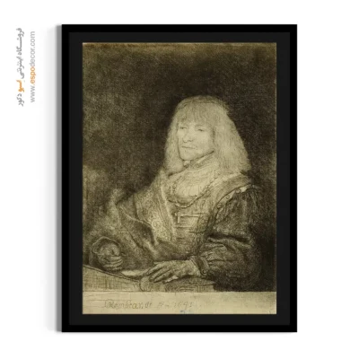 پرتره‌های رامبراند - مردی پشت میز با صلیب و زنجیر – تابلو نقاشی رامبراند - اسپو دکور