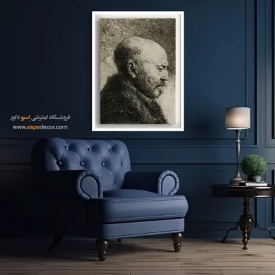 تابلو برای گالری - مرد سر طاس در نمای سمت راست – تابلو نقاشی رامبراند - اسپو دکور