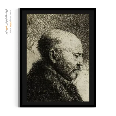 تابلو برای گالری - مرد سر طاس در نمای سمت راست – تابلو نقاشی رامبراند - اسپو دکور